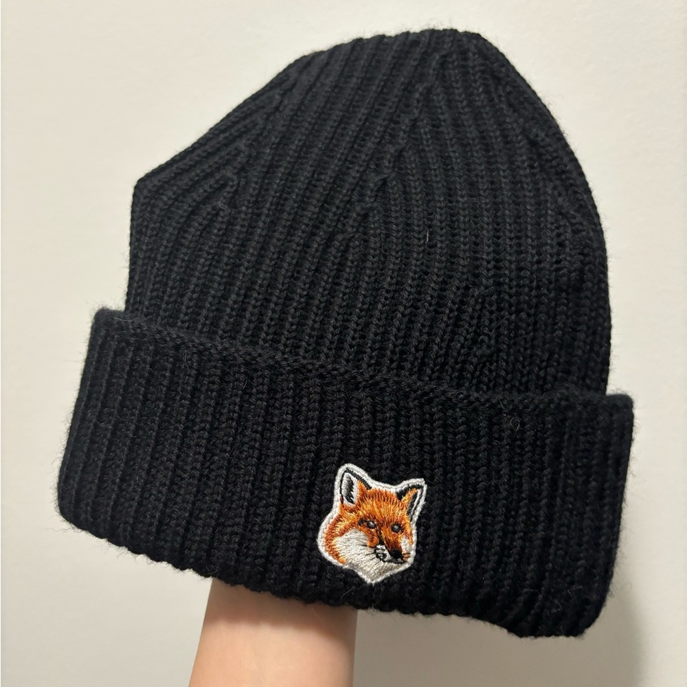 Maison kitsune knit beanie hat unisex